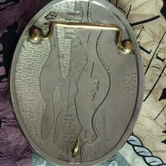Men&rsquo;s Western Oval Belt Buckle Floral Engraved 2-Tone Antique 1.5in MPN 1973