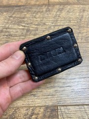 Diesel Vintage Leather Buckle Black Metal Studded Logo Plate Y2K Accessories