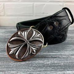 Belt buckle brass, sterling silver 925, Maltese cross, Cross buckle