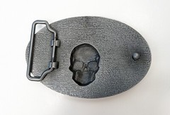Biker Skull Pistol Revolver Gun Hand Cuffs Belt Buckle NEW Metal outlaw