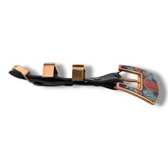 Bronze Inlay Stone Ranger 4-Piece Belt Buckle Set