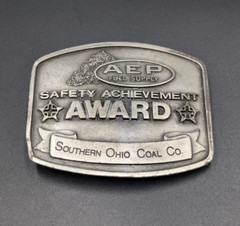 AEP Fuel Supply Safety Achievement Award Belt Buckle Southern Ohio Coal Co.