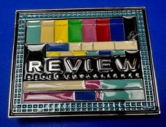 Review Never Established Multi-Colored Enameled TV Bars? Statement Belt Buckle