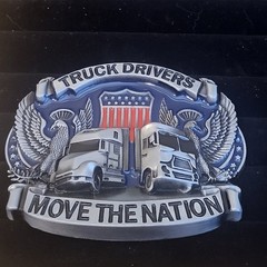 Truck Drivers Move The Nation Belt Buckle Metal & Enamel New