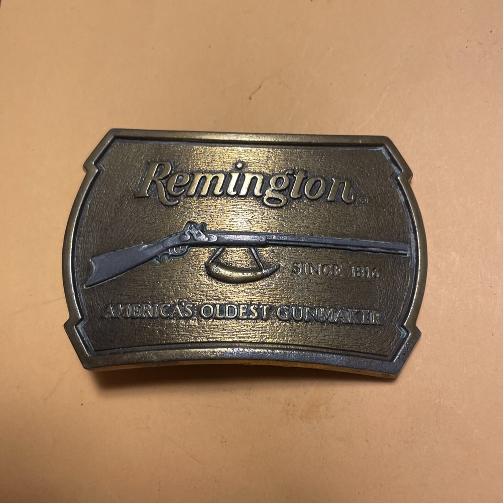 Vintage Remington 1816 Flintlock Rifle belt Buckle 1976 USA Made