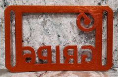 GRIP6 BELT BUCKLE – GRIP6 LOGO in FOXTAIL ORANGE – 1.5 INCH WIDE