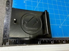 Unknown to me! Geometric Abstract Lines Red Over a Black Enamel Belt Buckle