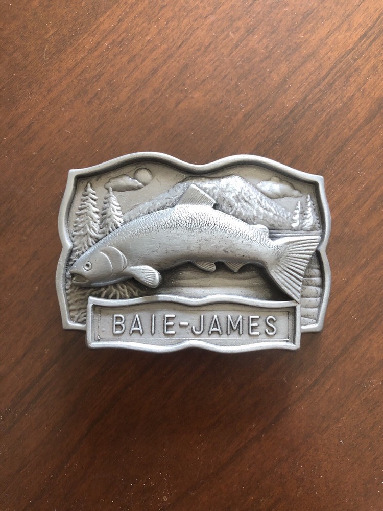 Baie-James Quebec Canada Fisher Fishing Hunting Metal Unisex Men’s Belt Buckle