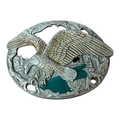 Flying Eagle Belt Buckle USA Made Silver Excellent C+J Vintage 1990s