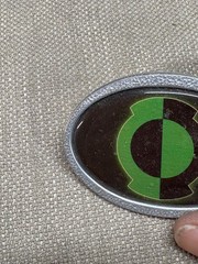 Green Lantern Belt Buckle Green Black Metal Round 3&Prime; in size