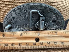 Classic Antiqued Silver Oval Western Cowboy Floral & Vine Belt Buckle