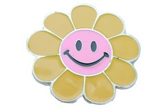Unisex Belt Buckle Teen Women Fashion Yellow Flower Emoji Cartoon Kid Disco Ball