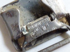 Vtg Giant Grip Silver Plate Base Metal Initial Letter S Belt Buckle