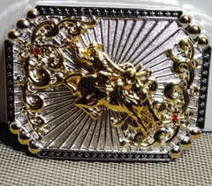 BULL RIDING COWBOY Western Belt Buckle Hebilla Vaquera Con Toro