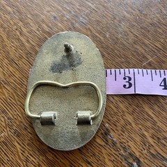 Vintage Brass Tone Oval Olive Branch Border Belt Buckle Western Americana 3.25in