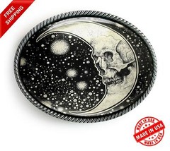 Esoteric Belt Buckle – Gothic Moon Celestial Astrology Handmade Buckle – 610-2