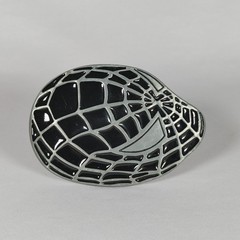 Spiderman Big Faced Enameled Belt Buckle Rare Black Suit Oversized