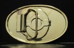 Western Style Horse Metal & Celluloid Belt Buckle Quarter Arabian Thoroughbred