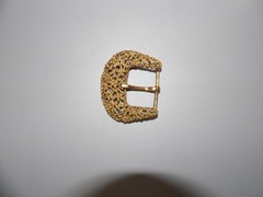 Belt Buckle, Ladies Vintage Filigreed 3&Prime; x 2 1/2&Prime; Fits 1 1/2&Prime; Wide Belt. Brass.