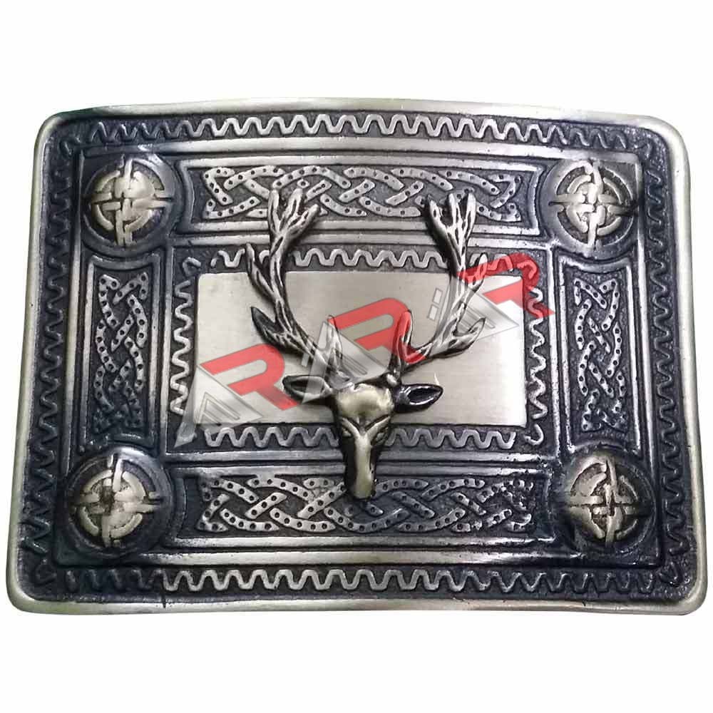 AAR Men’s Kilt Belt Buckle Stag Head Antique Finish/Stag Head Kilt Belt Buckles