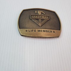1996 Belt Buckle Handyman Club Of America Life Member Hammer Vintage