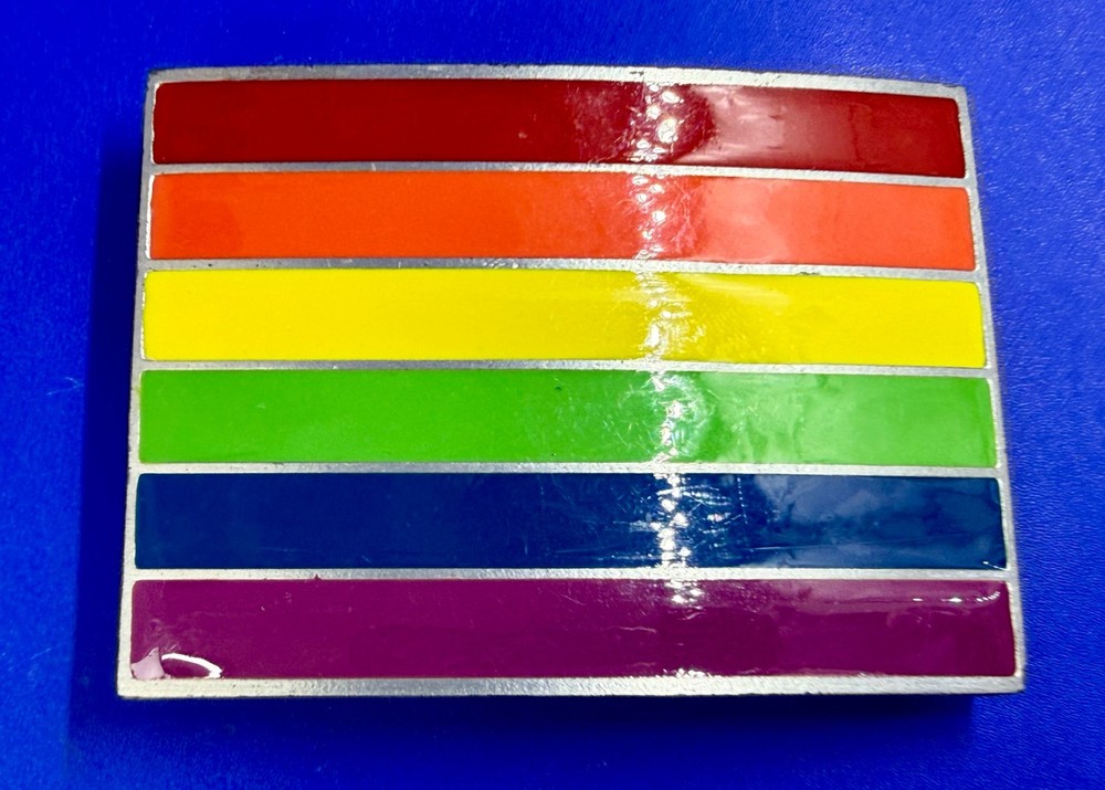 Rainbow Pride Flag LGBTQ Movement Enameled Great American Prod 2005 Belt Buckle