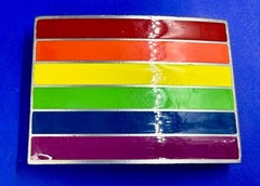 Rainbow Pride Flag LGBTQ Movement Enameled Great American Prod 2005 Belt Buckle