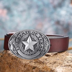 KDG Western Cowboy Belt Buckles Men Vintage One Size, 3-guxi Texas Star