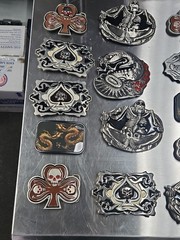 Vintage LOT OF 15 Belt buckles 2000s Chrome SKULLS metal SNAKE DRAGON LotD