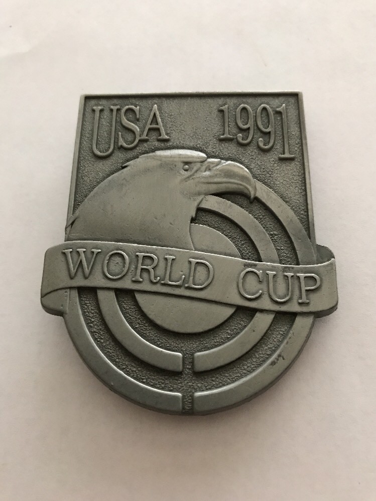 U.S.A. America 1991 World Cup Shooting Team Metal Fashion Belt Buckle