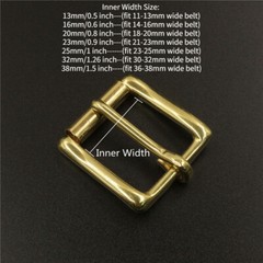 2PCS Heavy Duty Solid Brass Roller Belt Buckle Replacement Inner Wide