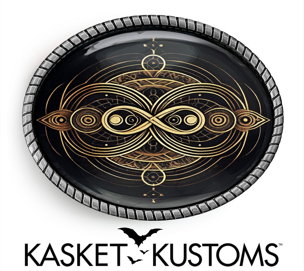 Infinity Belt Buckle – Ornate Symbol BoHo Handmade Oval Belt Buckle – 649