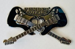 Fender Stratocaster Black Crossed Guitars Belt Buckle Metal 5in x 3in