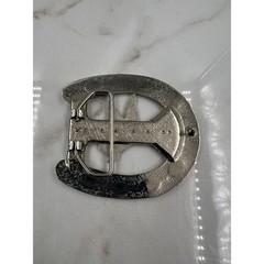 VTG Silver Tone Horseshoe Belt Buckle Mallard Duck Enameled Western Hunting