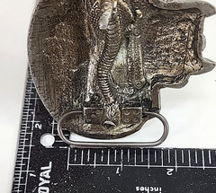 Mobtown Chicago Belt Buckle Mens Skull Monster 2000 Vintage Silver Tone