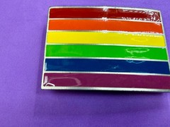 Rainbow Pride Flag LGBTQ Movement Enameled Great American Prod 2005 Belt Buckle