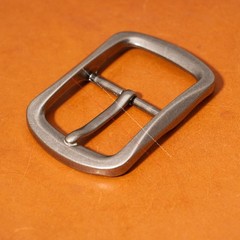 40mm Men Vintage Silver Western Leathercraft Center Bar Leather Belt Buckle