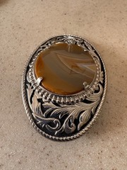 AGATE belt buckle SOUTHWESTERN cowboy POLISHED STONE gemstone rock