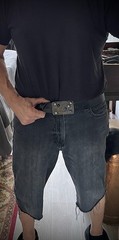 “Galaxy” Industrial Gothic Blue Stone Belt Buckle OOAK Darren McNeese