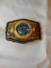 Western Style Belt Buckle with a cabochon insert Die cast Buckle 3.5” Made USA
