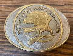 North American Hunting Club Eagle 24K Gold&Rhodium Over Solid Brass Belt Buckl