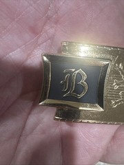 Vintage Hickok Master Plate Gold Tone Belt Buckle Letter B Initial Lion USA