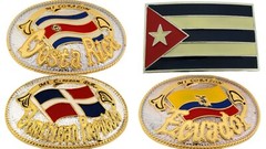 Flag Belt Buckles Men Unisex Metal Silver Gold Women North South America Us New