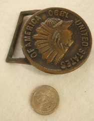 Vintage Belt Buckle Copper Indian Head Penny Design Fits 1-3/4&Prime; Belt Coolest!
