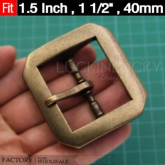 Antique Solid Brass Octagonal Belt Buckles Classical Pin Belt Buckle 1 1/2&Prime; 40mm