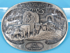 VTG 70s/80s Brass Relentless Quest Tim Thompson Pioneer Belt Buckle