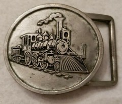 Pewter Designs Belt Buckle USA Steam Engine Locomotive Train Engine