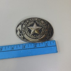 Silver Tone Metal Belt Buckle State Of Texas Lone Star Western Fashion Cowboy