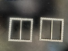 Slider Rhinstone Buckle Square 1 3/4”x 1 3/4”