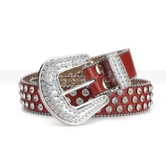 Men Western Rhinestone Studded Belt Punk Cowgirl Cowboy Crystal Belt for Women
